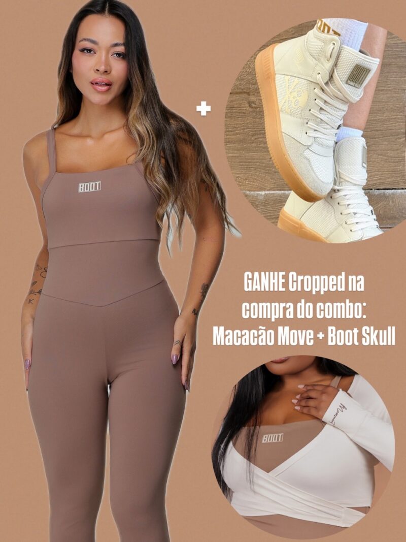 GANHE Cropped Ballet na compra do Macacão + Boot Skull